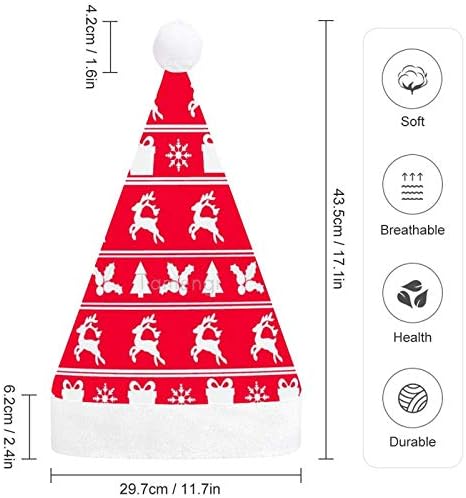 חג המולד סנטה כובע, החג שמח חג המולד חג כובע למבוגרים, יוניסקס נוחות חג המולד כובעי לשנה חדשה חגיגי תלבושות חג