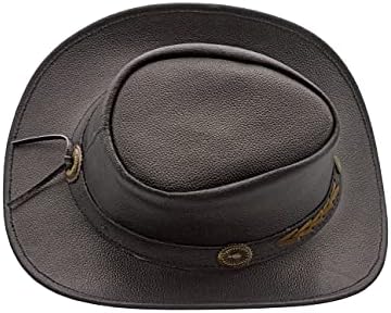 ניתן לעצב אאוטבק כובע מערבי סגנון עור קאובוי כובע לגברים ונשים רחב ברים בציר ישן סגנון