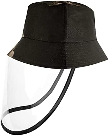 כובע מגן למבוגרים עם מגן פנים, כובע דייג כובע אנטי שמש, בולדוג שחור של בעלי חיים