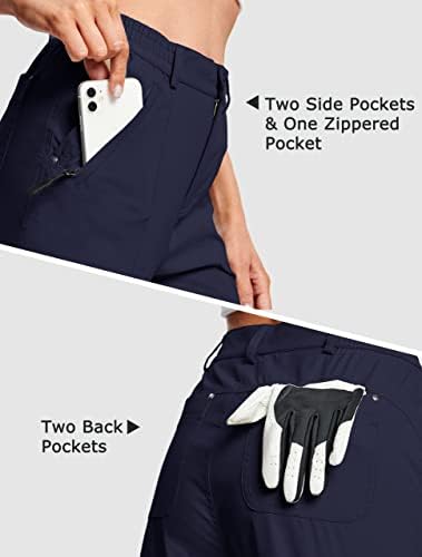 מכנסי טיול גולף לנשים Hartpor מכנסיים קצרים מהיר יבש יבש 5 אינץ 'מכנסי קיץ מזדמנים עם כיסים