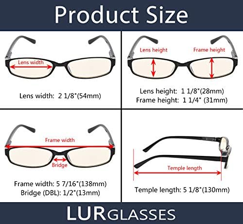 משקפי קריאת מחשב LUR 5 חבילה אנטי סנונית נגד המשקף הגנה על משקפיים קטנים