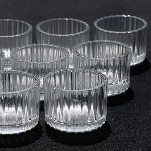 Voho Slore Bight Bight Pander Pander Set of 12, Blored Glass Tealight Pandles Pander