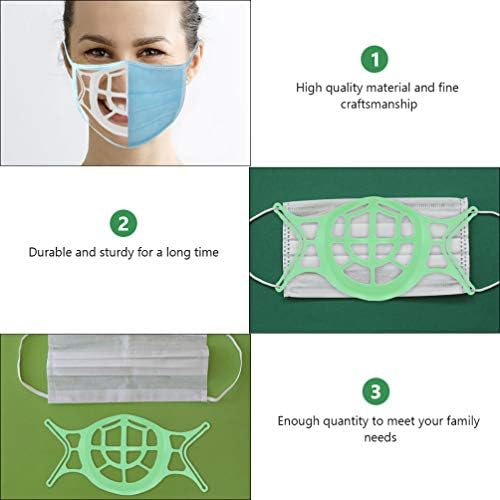 6 יחידות 3 פנים סוגר סיליקון פנים פנימי תמיכה תחת פנים כיסוי מסגרת שפתון מגן מתלה עבור בד בנדנות נוח נשימה