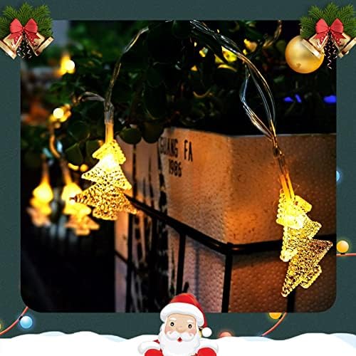 קישוטי אורות פתית שלג לחג המולד, 32.8 רגל 80 80 סוללות LED מונעות אורות חג מולד מקורה וחיצוניים, לפטיו