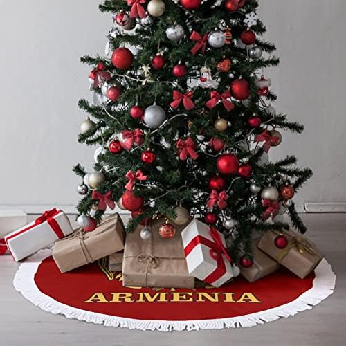 מעיל הזרועות של ארמניה חצאית עץ חג המולד אדום עגול עגול עץ עץ עץ עץ עם קצה משולב לקישוטי חצר חיצוניים מקורה