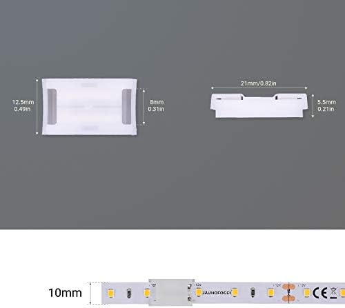 Jauhofogei 2 סיכה 10 ממ גמיש רצועת LED רצועת אור מחבר נטולת פער ללא הפחתה, מקסימום AMP 5A, רצועה