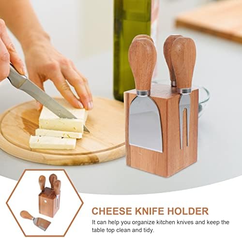 מוטון מגנטי סכין בלוק בעל מתלה עץ מגנטי בלוק סטנד טבעי עץ סכין בלוק עם ארבעה צדדי מגנטים עבור גבינת מבצע
