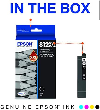 Epson T812 Durabrite Ultra INK קיבולת גבוהה במיוחד במחסנית שחורה & T812 Durabrite Ultra Ink Cappy Cappy