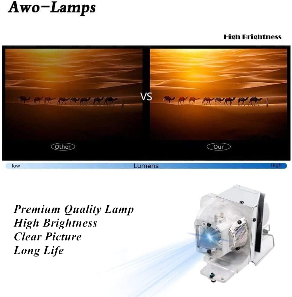 AWO מקרן מקורי נורת מנורת BL-FP220B / SP.78B01GC01 עם החלפת דיור לאופטומה EH400+, EH400, W400+,