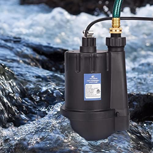Paludear 1/4HP טבילה משאבת שירות משאבת Sump Pump זרימה גבוהה 2000GPH להפסקת מים במהירות משאבת ניקוז ביתית לבית