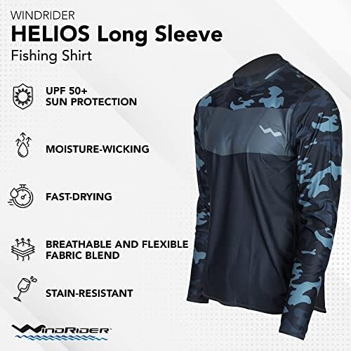 UPF50+ חולצות דיג עם שרוול ארוך לגברים - צדדים מאווררים, משקל קל, פיתול