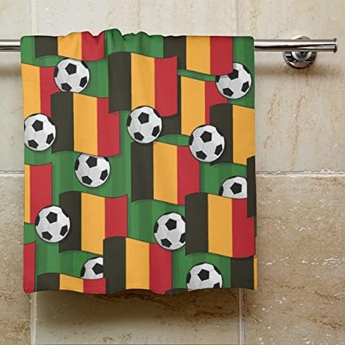 דפוס כדורגל כדורגל בלגיה מגבת כביסה מגבת 28.7 x13.8 מטליות פנים סיבי סופר -סין מגבות סופגות מאוד