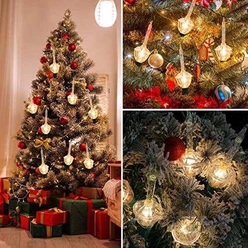 אורות בועה לעץ חג המולד - סט 7ft של 7 אורות חג מולד בועה, אורות בועה מסורתיים לתאורת חג המולד נקה