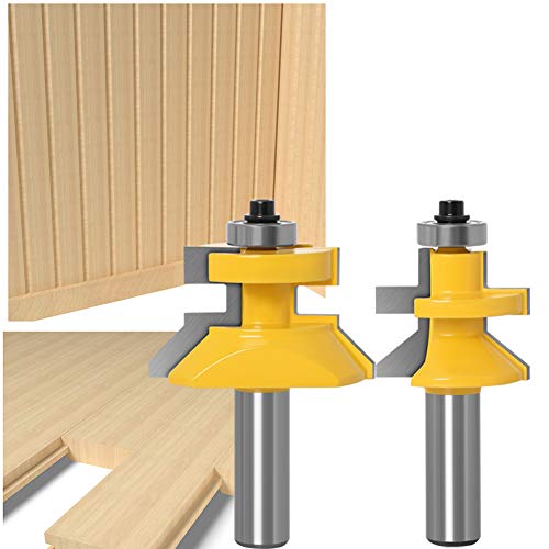 Propro Profession לשון וחריץ V-Notch 1 2 Shank Router Bit Set 45 מעלות חותך טחינה בעבודות עץ