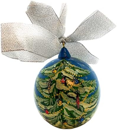 תליית כדור עץ חג המולד רוסית סנטה קלאוס ד 3,15 מגולף & מגבר; צבוע על ידי אומנים רוסים מסנט. חג בית תפאורה.חג