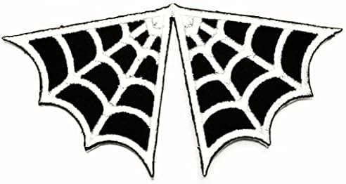 HHO תיקון סט 3 חלקים. שחור לבן עכביש ברזל על טלאים גיבור העכביש עכביש אינטרנט מצויר מצויר רקום אפליקציות טלאי