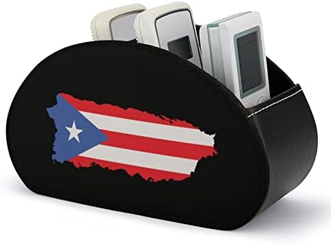 דגלי פורטו ריקו הדפסת טלוויזיה ריקנית מארגן מרחוק מחזיקי בקרת קופסאות עור PU 5 תאים מיכל אחסון