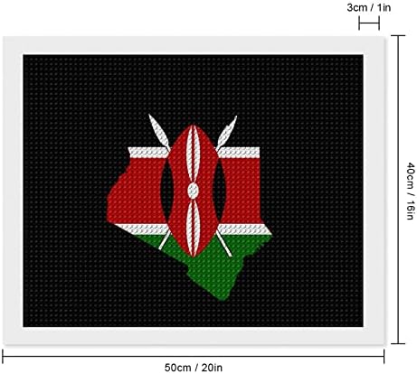 מפת דגל של קניה ערכות ציור יהלומים 5 ד עשה זאת בעצמך תרגיל מלא ריינסטון ארטס וול דקור למבוגרים 16איקס 20