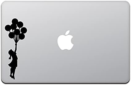 חנות חביבה MacBook Air/Pro 11/13 מדבקת MacBook בלון מעופף ילדה בנקסי 11 שחור M595-11-B