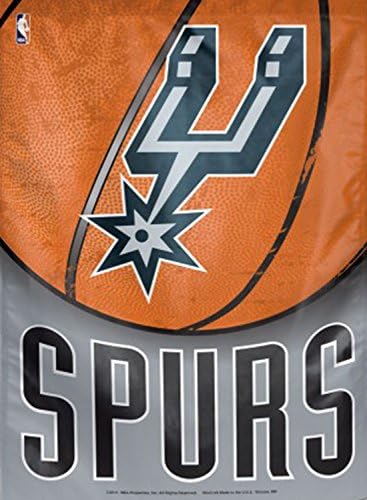 Wincraft NBA San Antonio Spurs Flag12x18 סגנון גינה דגל 2 צדדי, צבעי צוות, גודל אחד