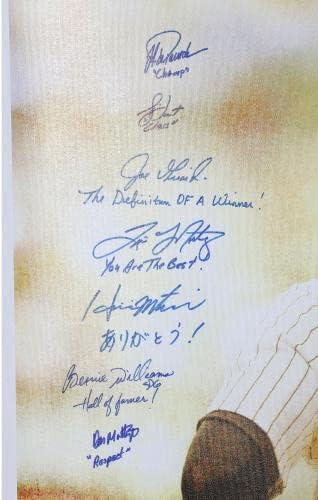 ניו יורק ינקיס מרובה -חתימה 30 x 38 דרק ג'טר מחווה בד עם כתובות מרובות - אמנות MLB עם חתימה