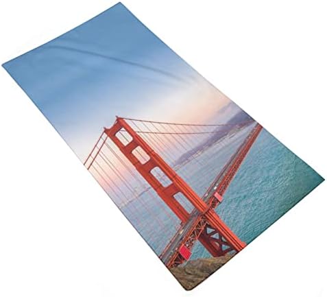 מגבת כביסה מפורסמת של גשר גשר הזהב 28.7 X13.8 מטליות פנים סיבי סופר -סיבים מגבות סופגות מאוד מגבות
