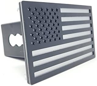 LEDIN US AMERICAN FLAG DEGIDG DESIGN TORT CRAILTAR PLUG CARCH CARCH למקלט 2 אינץ 'משאית RV מחנה מלבן שחור