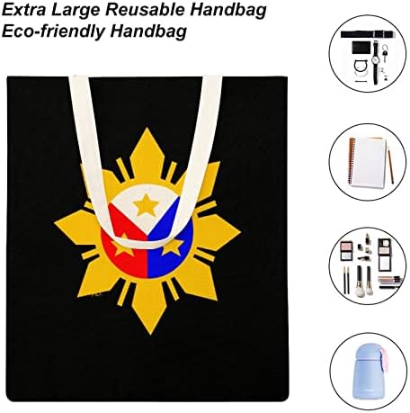 כוכב דגל פיליפיני שק בד חמוד תיק תיק אסתטי תיק תיק תיק קניות שימוש חוזר עם ידיות עם ידיות