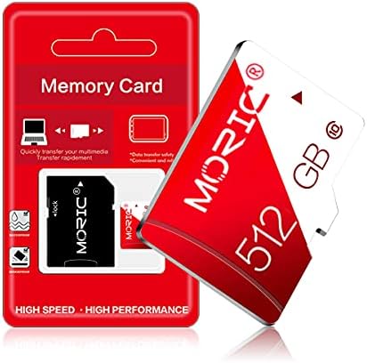 כרטיס מיקרו SD של 512GB עם מתאם כרטיס זיכרון מהירון גבוה 10 לסמארטפון, מצלמה, מתג נינטנדו ומזלט