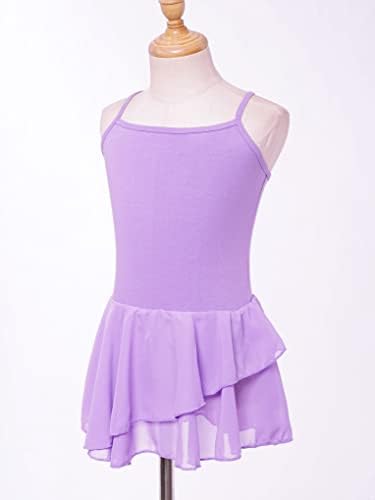 ילדות ג'נג'ין ילדים קרוס קרוס גב שמלת ריקוד בלט עם תחרות ביצועים חצאית לא סדירה גבוהה-לא-סדירה
