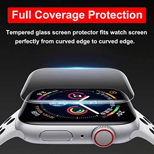 ZPIAR 2 חבילה מגן על מסך זכוכית מזג עבור Apple Watch See Series 6/5/4 44 ממ כיסוי מסך מלא בועה בחינם