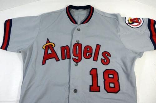 משחק המלאכים בקליפורניה סקוט לואיס 18 השתמש ב- Gray Jersey DP14428 - משחק משומש גופיות MLB