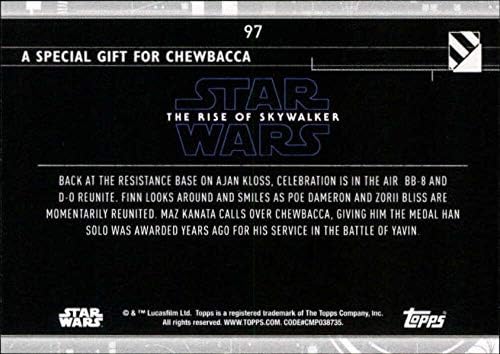 2020 Topps מלחמת הכוכבים העלייה של Skywalker Series 2 Blue 97 מתנה מיוחדת לכרטיס המסחר של Chewbacca