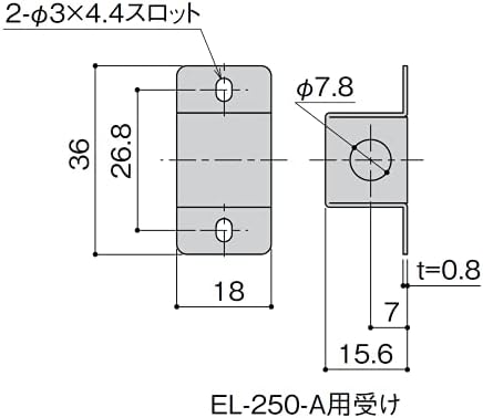 מנעול דחיפה של Shibutani EL-250-A, סוג מגע אחד, מחזיק סוג תיבה, מידות מוצר: 1.4 x 2.6 x 0.6 אינץ '