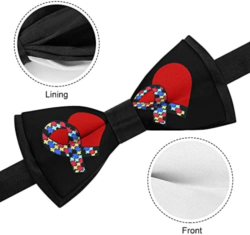 רצועת כלים לב אוטיזם מודעות תג גברים של עניבת פרפר אופנה אלגנטי מראש קשור מתכוונן עניבות פרפר