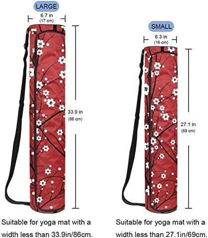 תיק מזרן יוגה ראטגדן, עץ דובדבן תרגיל מנשא מזרן יוגה עם רוכסן מלא תיק נשיאה עם רצועה מתכווננת לנשים גברים