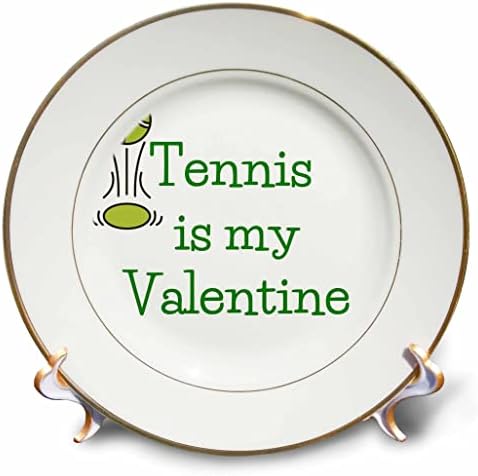 תמונת 3 דרוז של כדור טניס עם טקסט טניס הוא ולנטיין שלי - צלחות
