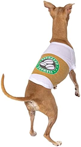 חולצת כלבים של Puppuccino - כוס קפה חמודה תחפושת ליל כל הקדושים לחיות מחמד