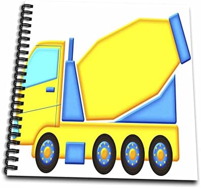 3drose איור משאית מלט צהוב וכחול - ספרי רישום