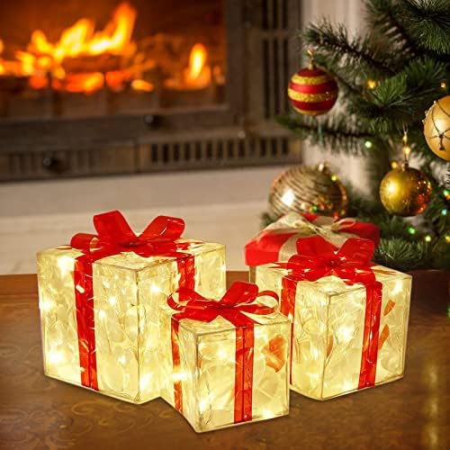קישוט לחג המולד קישוט קישוט זוהר קישוט קופסא מתנה עם קופסת קופסת תאורה לחג המולד קופסת תאורה חיצונית קופסת חג
