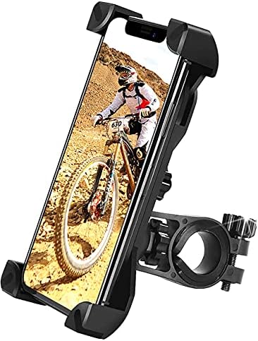אופניים QMEET טלפון הרכבה 360 ° סיבוב, כידון אופנוע אוניברסלי הר אופניים מחזיק טלפון תואם לאייפון 11,12