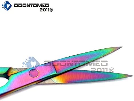 Odontomed2011® Multi Titanium צבע קשת מספריים הפעלה מספריים חדים/חד 5.5 מפלדת נירוסטה ישר מספרית צבע קשת