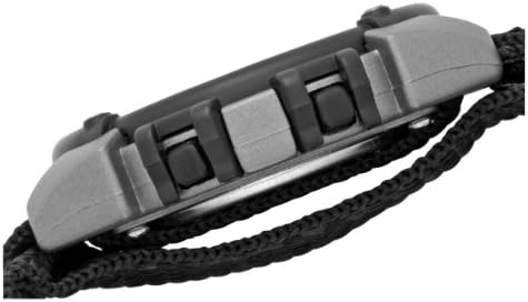 ארמיטרון ספורט 4066623 כרונוגרף עגול אפור ושחור רצועת ניילון שחורה שעון דיגיטלי