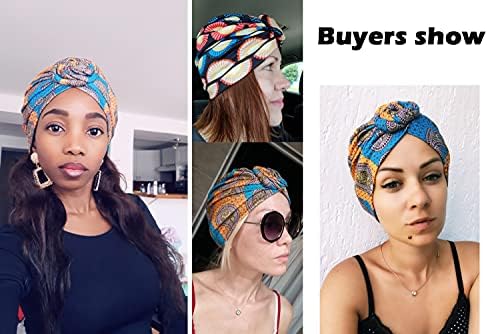 4pack/6packs נשים טורבן דפוס אפריקני קשר כיף כיפה כפפה מכסה מכסה כימיה מכסה שיער כובע שיער