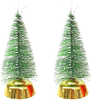 Bestoyard 2 PCS זוהר עץ חג המולד זוהר עם אורות עץ חג מולד מלאכותי קטן עם אורות קישוט קישוט למסיבת