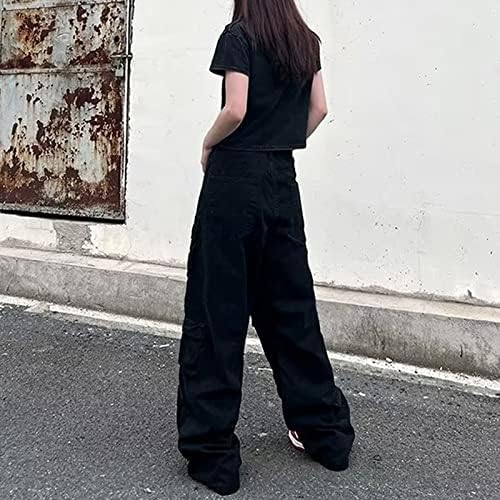 אתקיה נשים למתוח מכנסיים נשים של גבוה אמריקאי רחוב רחב רגל גבוהה רחוב ישר צינור להראות דק עיצוב
