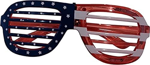 הממותה החשמלית 1 זוגות של ארה ' ב דגל אמריקאי יולי 4 ה הוביל מהבהב אור עד משקפיים גוונים המפלגה