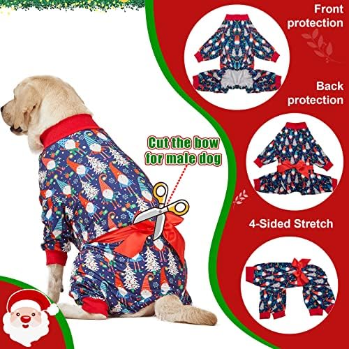 כלב Lovinpet פיג'מה מקורה גדולה - חולצות שרוול ארוכות לכלבים גדולים תחפושת חג, סוודר קל משקל,