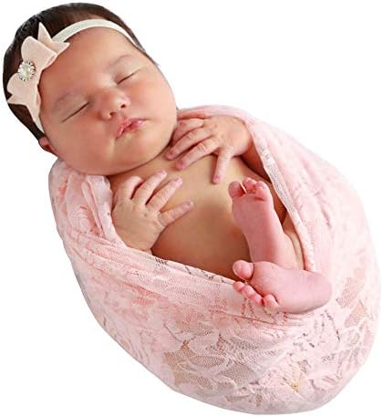 יילוד תינוק תחרה לעטוף שמיכת 2 יחידות חרוזים בגימור.תינוק אבזרי צילום