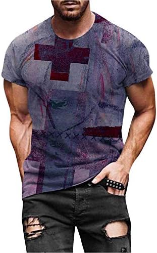 גברים של רחוב אופנה צלב אמונה הברנש מודפס קיץ חיצוני חולצות זכר עגול צווארון קצר שרוול שרוול חולצה